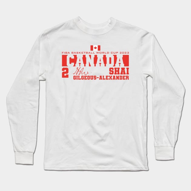 Shai Gilgeous-Alexander - Canada - 2023 Long Sleeve T-Shirt by Nagorniak